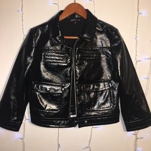 Express Cropped Leather Jacket